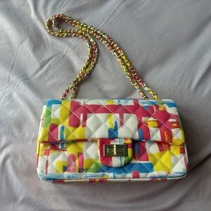 Colorful Quilted Chain Shoulder Bag from 2010s